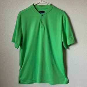 PGA Tour Men's Green Golf Polo Shirt Large Short Sleeve Collared Lightweight